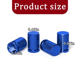 KHGUZ Car Tire Valve Stem Cap Cover, 4PCS Aluminum Alloy Vehicle Tire Valve Cap Protector Set, Leak Proof Automotive Wheel Stem Covers Accessories, Universal for Trucks, Motorcycles, SUVs (Blue)