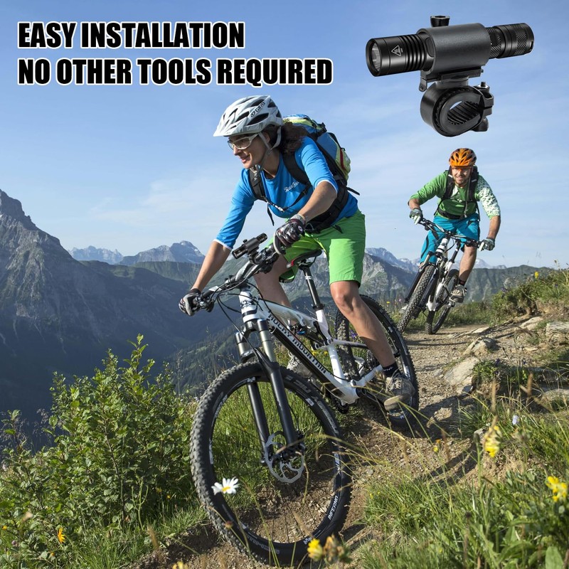 xiruiubao Torch Mount Bicycle, 360 Degree Rotatable Bicycle Light Holder