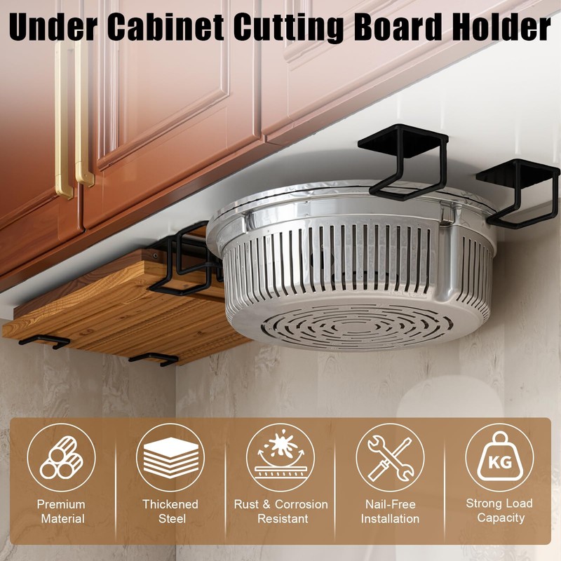 YCQDDA Under Cabinet Cutting Board Holder – 12 Pack Pot