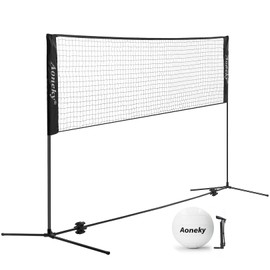 Aoneky 20ft Portable Volleyball Set for Backyard Lawn Beach, Include Volleyball Net, Volleyball, Pump