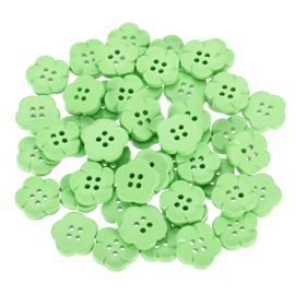 HARFINGTON 50 botones de costura de resina de flores de 3/4 pulgadas, 4 agujeros, botones decorativos con forma de flor para manualidades, cárdigan, ropa, camisas, bricolaje, color verde