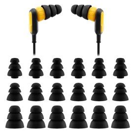 NANLANFAN Replacement Triple Flange Ear Tips for Dewalt Headphones, Compatible with Dewalt Heavy Duty/Heavy Duty 2-in-1 Bluetooth Neckband Headphones, Soft Silicone Ear Tips, 9 Pairs (S/M/L)