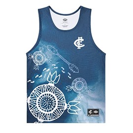 Carlton Blues AFL Footy Mens Adults Indigenous Training Singlet Size M