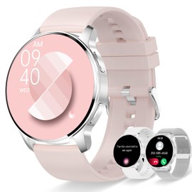 Smart Watch for Women (Make/Answer Call) Fitness Tracker for Android iOS Phones Waterproof Digital Watch with Heart Rate Sleep Monitor Pedometer AI Voice Control DIY Watch Face, Silver