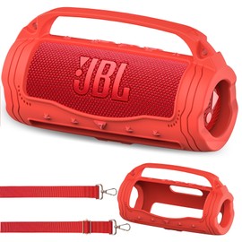 Silicone Cover Case for JBL Flip 7 Portable Bluetooth Speaker, Accessories for JBL Flip 7 Bold Pro AI Sound Bluetooth Speaker Protective Case with Silicone Handle (Red)