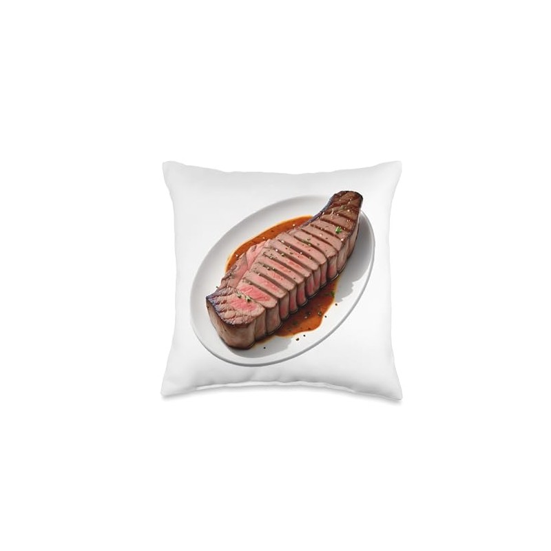 New York Strip Steak Throw Pillow