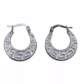 Unbranded Sterling Silver Huggies' Hoop Earrings, Greek Circle  Earrings