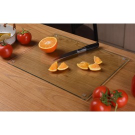 Phore Tempered Glass Cutting Board for Kitchen, Dishwasher Safe, Clear Cutting Board for Countertop, Scratch Resistant, Heat Resistant, Shatter Resistant (16"x12"x2pcs, Clear)