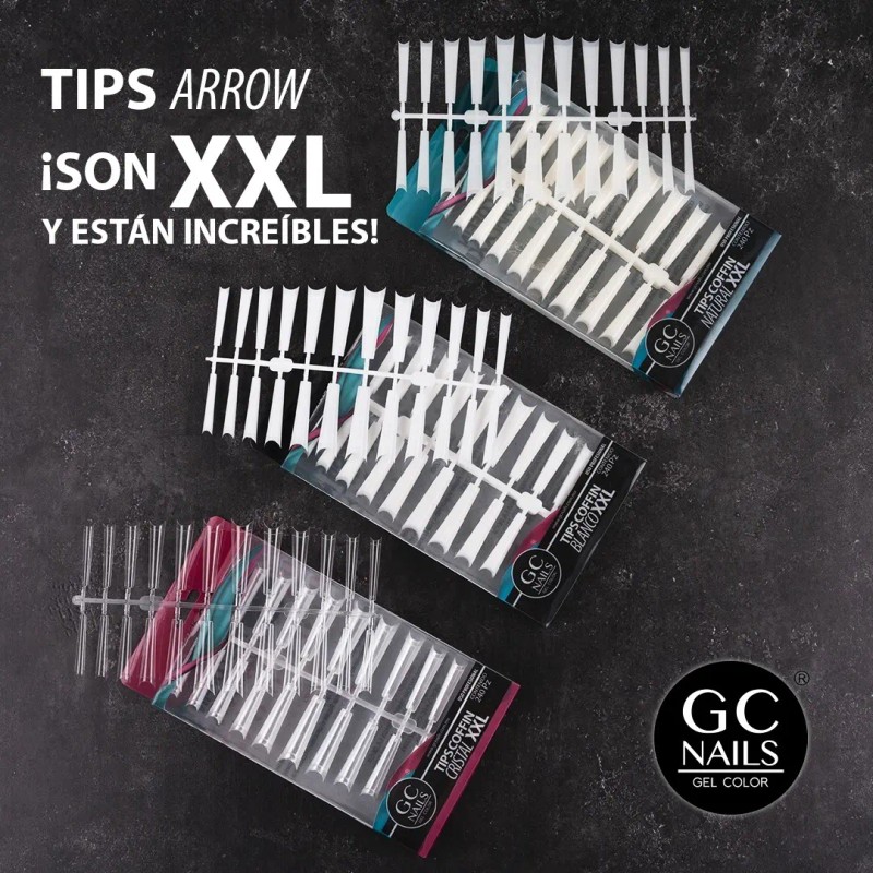 Tip Xxl Coffin 240 Pzs, Uñas Acrilicas , Gc Nails