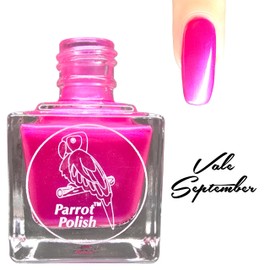 Parrot Polish Vale September, Shimmer Nail Lacquer, Pink/Fuchsia, 0.5 Fl Oz