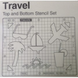 Fiskars ShapeBoss Embossing Stencil Set -Travel - 4013-  NEW