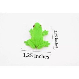 Safari Frog, Green Tree Frog Realistic Rainforest Figure Model Replica Kids 1.25" F7014