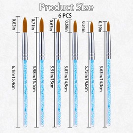 7 Pcs Nail Art Brush Set Multi Size Acrylic Nail Brushes Nails Art Design with Resin Palette Pen Painting Tools for DIY Nails Arts, Extension, 3D Carving, Home Salon