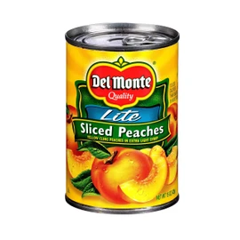 Del Monte Lite Sliced Yellow Cling Peaches in Extra Light Syrup 15oz (Pack of 6)