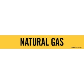 Brady Self-Sticking Vinyl Pipe Marker Natural Gas Black On Yellow 2-1/4" X 14"