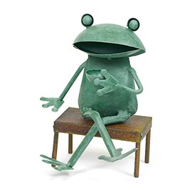 Murataya Sangyo 4899 Tin Object Series Frog Tea Chair, Green, 6.7 x 4.3 x 4.7 inches (17 x 11 x 12 cm)