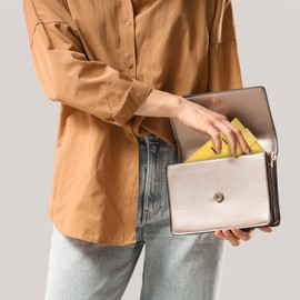 SUIKIHUM Credit Card Slim Wallet for Women and Men, PU Leather Card Holder with Keychain Ring - 14 Slots & 1 ID Window & 1 Zipper Pocket, Yellow