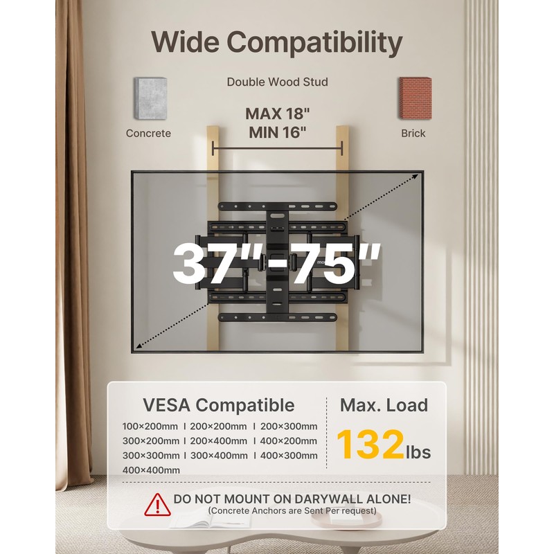 monTEK 1.1" Ultra Slim TV Wall Mount for 37-75 Inch