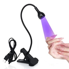 UV Lamp for Gel Nails, Rotating Desk Light, Flexible Gooseneck LED Lamp Nails, Mini Portable Nail Lamp with Safety Clip, UV Curing, Nail Dryer for Beginners