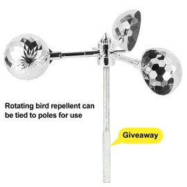 Flyonte Birds Reflect Deterrent Visual Bird Scarer Deterrent Devices Outdoor Bird Control for Seagull Pigeon Harmless Device to Keep Birds Away from Your Farm Boat (Silvery)