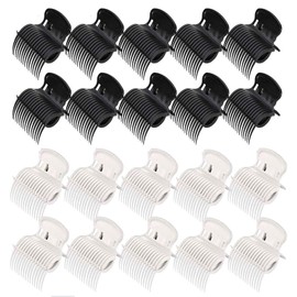 Pack of 24 Curler Clips, Curler Clips, Black Curlers, for Styling Female Girls Hair, Used by Hairdressers (Black and White)