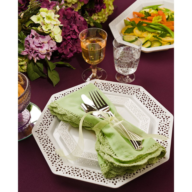Plastic Cutlery Silverware Heavyweight Disposable Flatware, Plastic Cutlery Like Silver