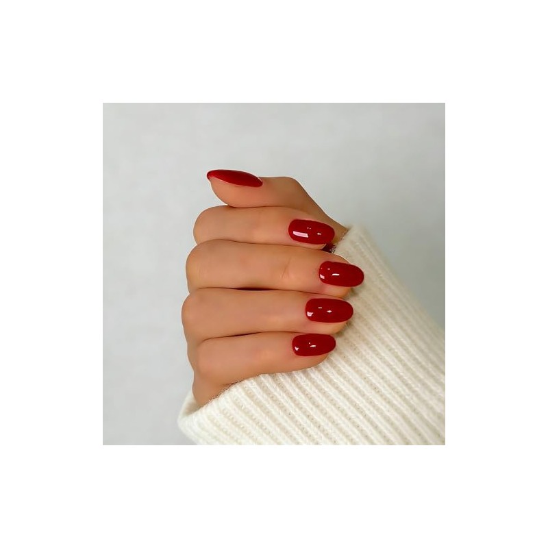 SXVME Uñas postizas cortas de gel suave, 32 piezas, 16