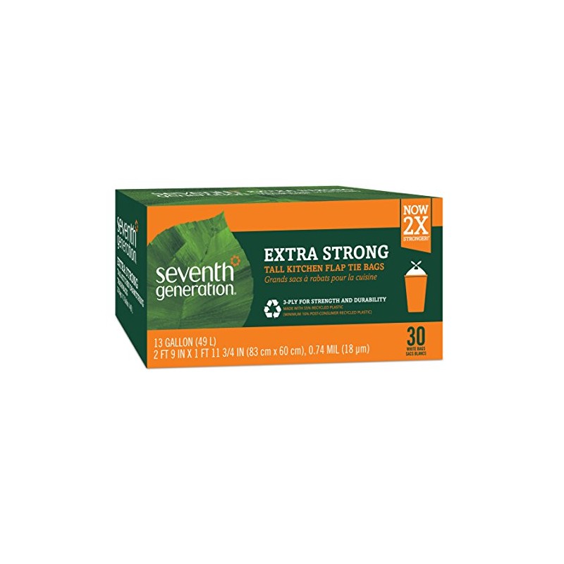 Seventh Generation Tall Kitchen Trash Bags, 13 gal, 30 Bags