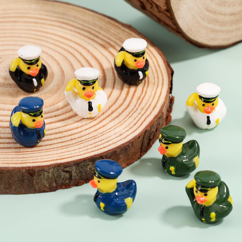 40pcs Mini Veteran Tribute Ducks, Resin Miniature Military Soldier Ducks