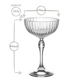 Bormioli Rocco America '20s 7.75 oz. Cocktail Coupe Glass, Clear, Set of 4