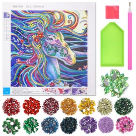 Diamond Board Painting Pendant Kit, Horse Gifts, DIY Diamond Painting Kits with Diamond Draw Special Tools | Arts and Crafts | Presents for Birthday