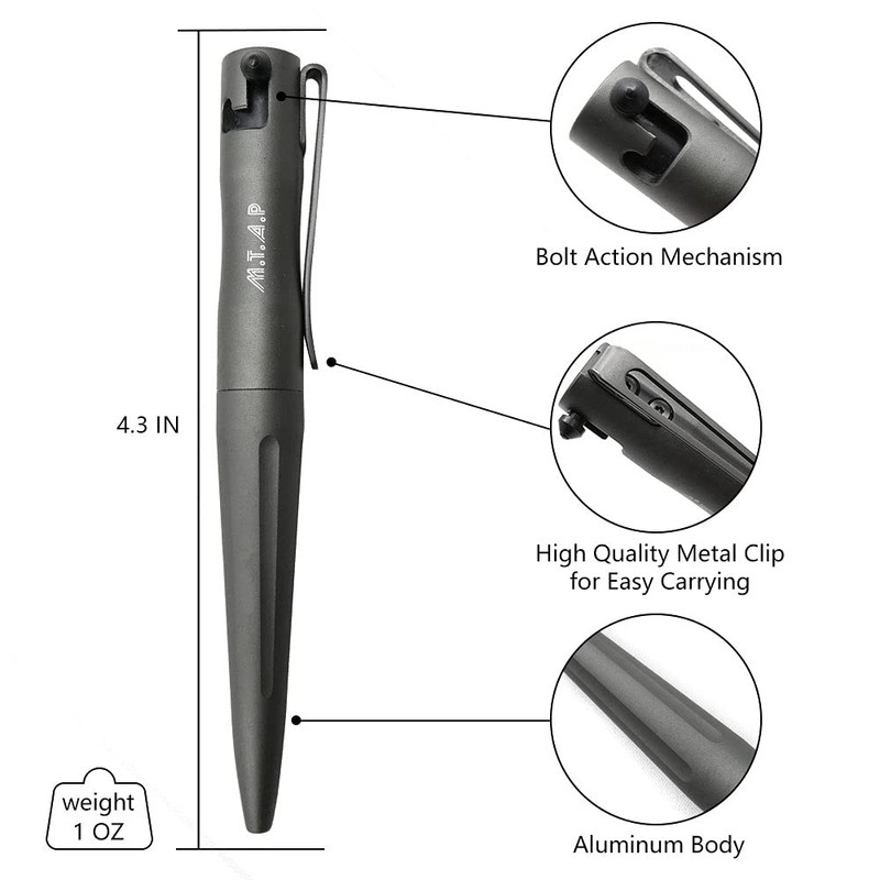 Cool Hand 4.3'' EDC Tactical Bolt Action Pen w/MTAP Logo,