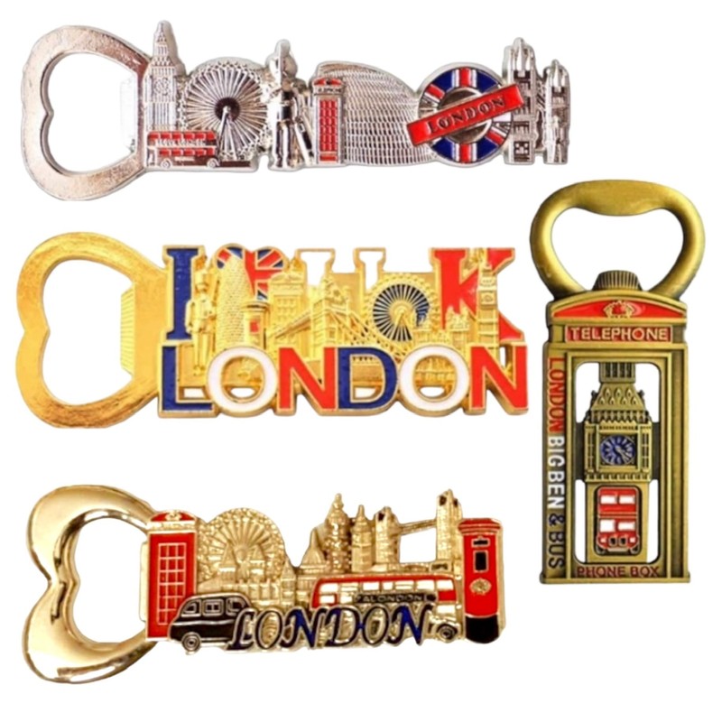 6 British Souvenir Magnets London Icons Bottle Opener Magnets England