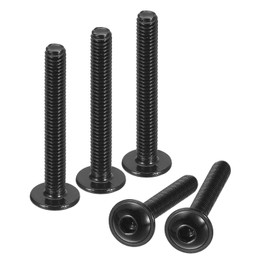 sourcing map Flanged Button Head Socket Cap Screws, 25 Pcs M4x50mm - 304 Stainless Steel Socket Drive Fasteners Bolts, Fully Thread Machine Screws for Furniture Installation (Black)