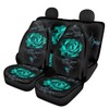 Howilath Teal Green Rose 4 Pieces Car Seat Covers Full