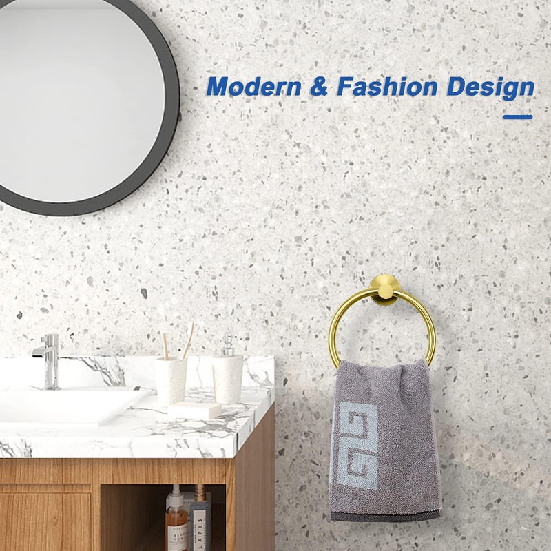 ieron Round Towel Hanger, Multifunctional Hook, Bath Ring Hand Towel