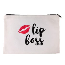 Lip Boss with Lips Glitter Cosmetic Make Up Toiletry Bag | Funny | Sarcastic