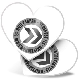 2 x 7.5cm Heart Stickers - JDM Drift Japan Street Style Car Racing Decals 40074
