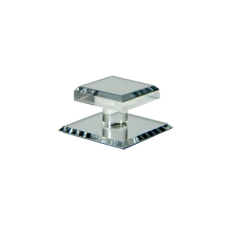 Mirart 1-1/2 x 2 Pull Handle, Self Stick Square Acrylic