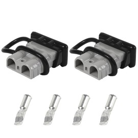Wogomz 2PCS Wire Connectors, 50A 12V-36V Battery Quick Connect Disconnect Plug Kit, Wire Harness Connector Plug Kit for 6-12 Gauge Cables, for Car Bike ATV Winches Lifts Motors More (Gray)