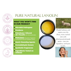 Lanolin. Adeps Lanae. 60ml Jar, use directly on the hands and feet especially for rough dry and cracked skin by Sea & Sea