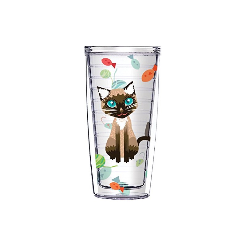 Cynthia The Cat Clear 16 Oz Traveler Tumbler Cup, No