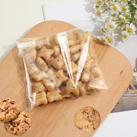 SUREHOME Cookie Bags with Seal 4x4 In Clear Self Sealing Cellophane Bags 100 Pcs Small Sealable Treat Bags Self Adhesive Cookie Packaging Individual Candy Gift Giving Wrappers