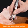 2Pcs Fish Bone Tweezers Set, Professional Stainless Steel Flat and