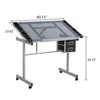 espidoo Adjustable Art Drawing Desk: Glass Top Drafting Table with