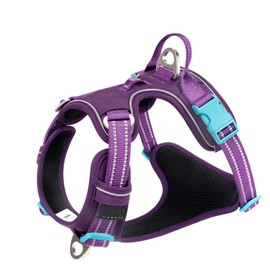 WINHYEPET True Love TLH5654 Dog Harness No-Pull Adjustable Outdoor Vest Reflective Nylon Soft Suitable for Small Medium Large Breeds Purple Medium Medium Large Breeds