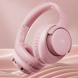 【LIVE】Over-Ear Headphones With Microphone, Lightweight Foldable & Portable Stereo Bass Headphones, Hands-Free Calling, Ideal For Gaming & PC & Mobile Phones Use, Gaming Headphones | Noise Isolating Headphones | Foldable Headphones cheap - Color: Pink