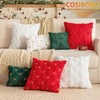 COSIBONO Red Christmas Tree Throw Pillow Covers 18"x18" with Yellow