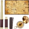 Pirate Spyglass Telescope Treasure Map Pocket Compass Kids Toys Set,