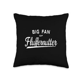 Fluffernutter For Life! Big Fan of Fluffernutter-Peanut Butter Sandwich Lover Throw Pillow, 16x16, Multicolor
